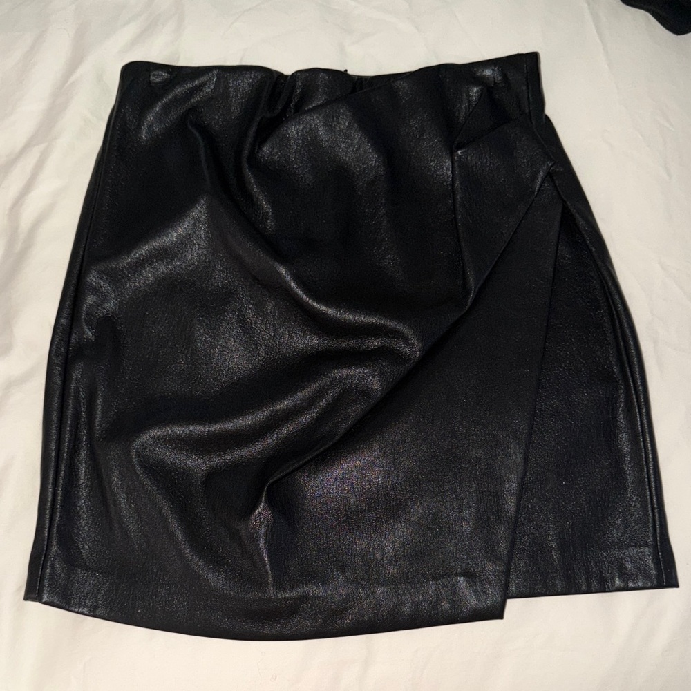 Aritzia Black Vegan Leather Skirt